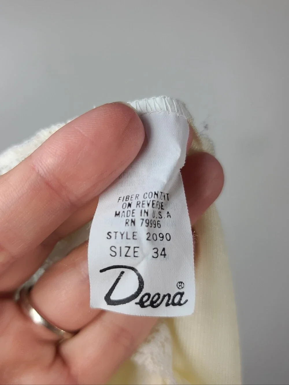 Vintage Deena Ivory Cream Nylon Lace Trim Full Slip Retro Lingerie 34 Style 2090 - Picture 13 of 16